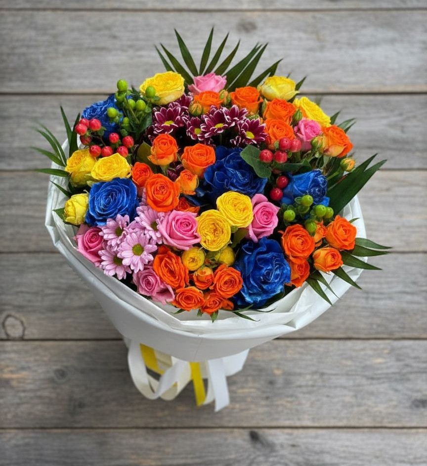 Букет цветов из: Розы и Хризантемы в Пустоши