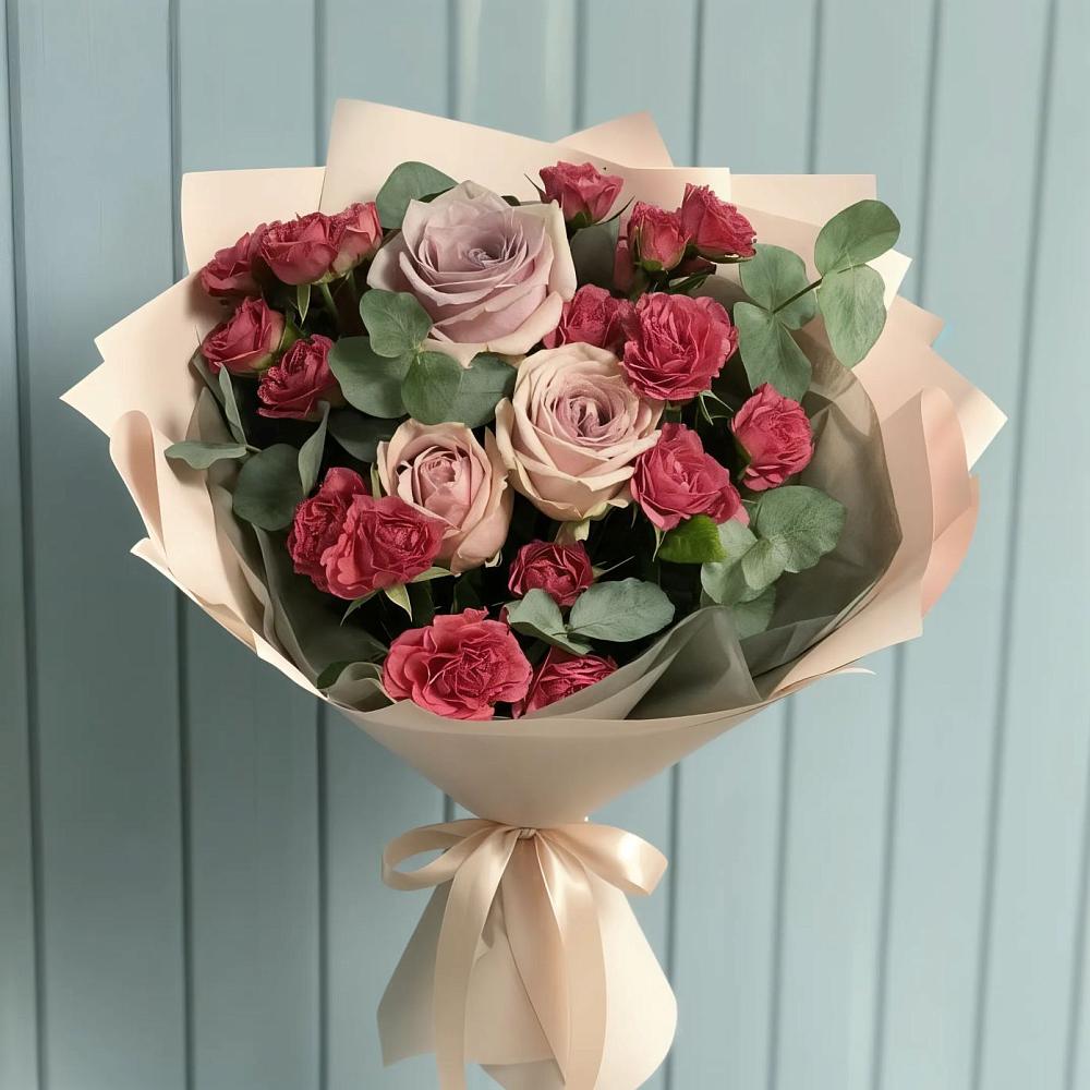 Букет цветов из: Гвоздики и Розы в Пустоши