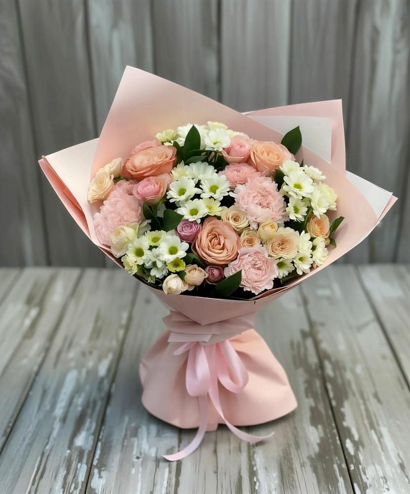 Букет цветов из: Гвоздики, Розы и Хризантемы в Пустоши