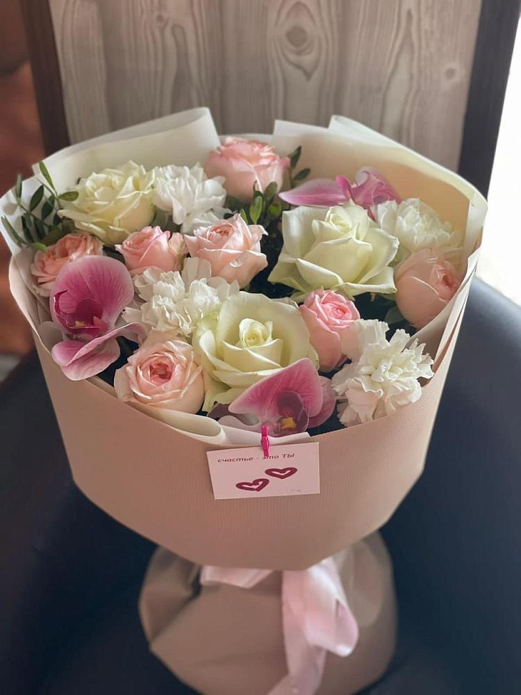 Букет цветов из: Орхидеи, Розы и Гвоздики в Пустоши