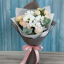 Букет цветов из:  Хризантемы и Розы #REPLACE_PRED# Пустоши