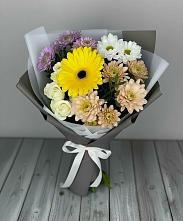 Букет цветов из:  Розы, Герберы и Хризантемы в Пустоши