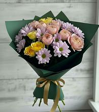 Букет цветов из:  Хризантемы и Розы в Пустоши
