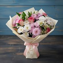 Букет цветов из:  Хризантемы, Альстромерии и Розы в Пустоши