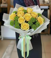 Букет цветов из:  Хризантемы и Розы в Пустоши