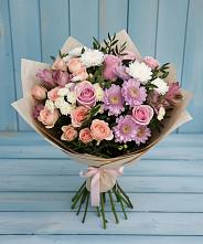 Букет цветов из:  Хризантемы, Розы и Альстромерии #REPLACE_PRED# Пустоши