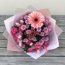Букет цветов из:  Розы, Герберы и Хризантемы в Пустоши