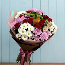 Букет цветов из:  Розы, Хризантемы и Альстромерии в Пустоши
