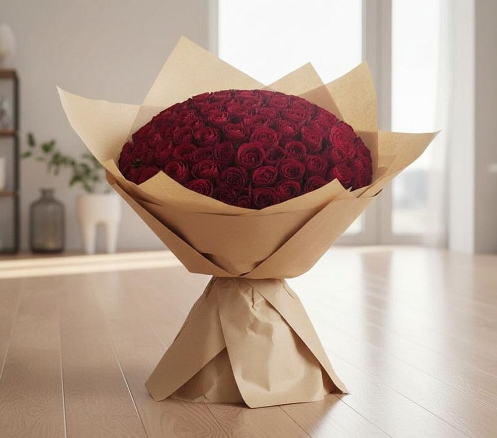 Букет 101 Красная роза в Пустоши