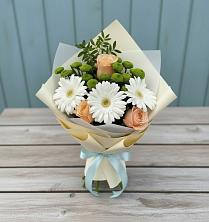 Букет цветов из:  Герберы, Розы и Хризантемы в Пустоши