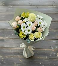 Букет цветов из:  Альстромерии, Розы и Хризантемы #REPLACE_PRED# Пустоши