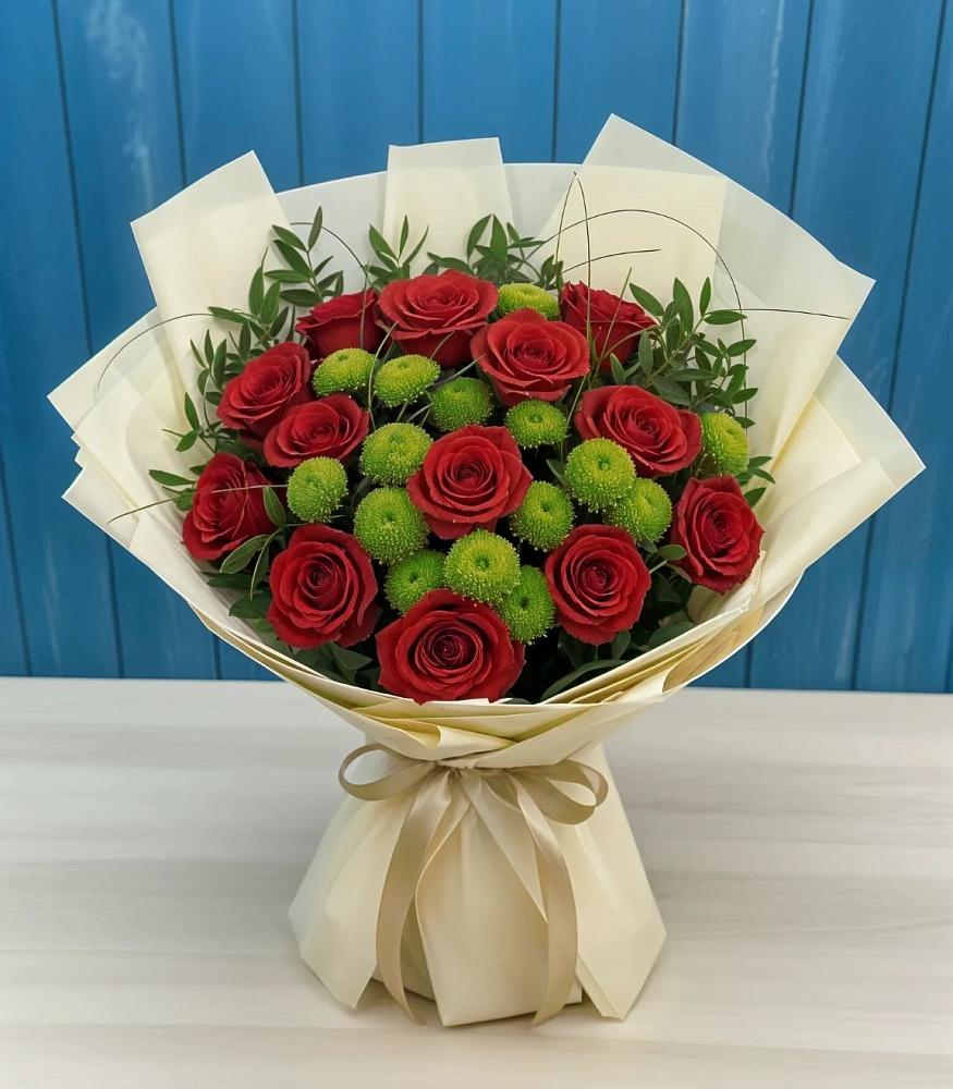 Букет цветов из: Розы и Хризантемы в Пустоши