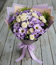 Букет цветов из:  Хризантемы и Розы #REPLACE_PRED# Пустоши