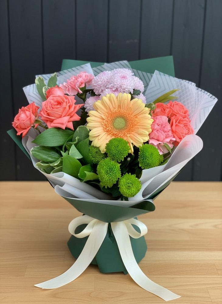 Букет цветов из: Гвоздики, Розы, Герберы и Хризантемы в Пустоши