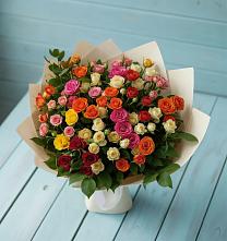Букет Микс из разноцветных кустовых роз #REPLACE_PRED# Пустоши
